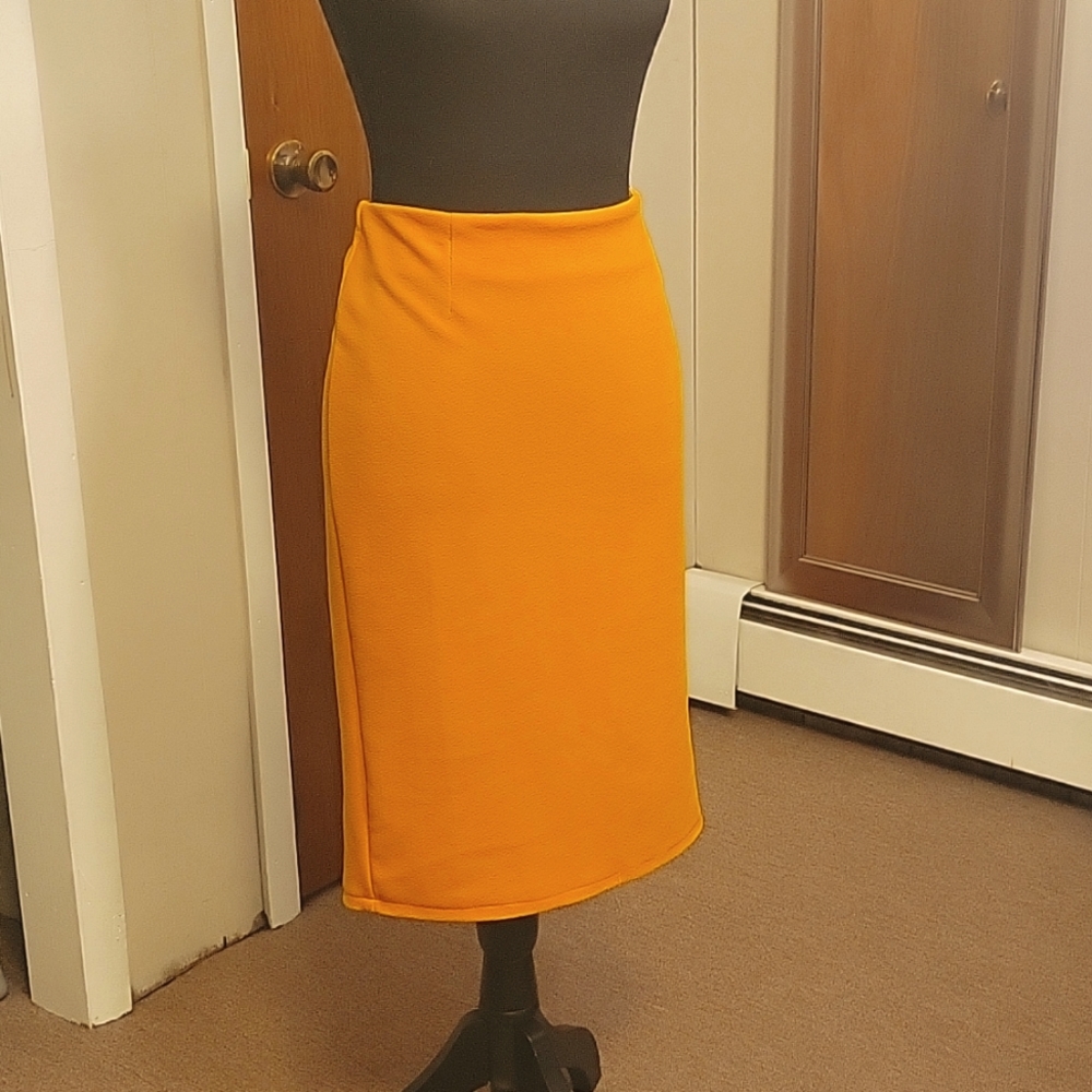 YOULANYASI mustard yellow pencil skirt L